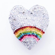 Rainbow Love Sequin Hand Bag - Silver